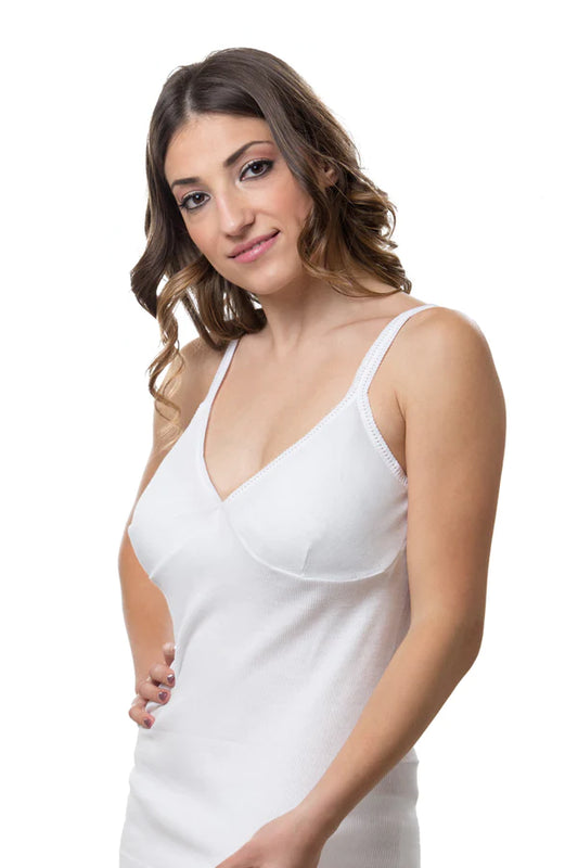 Intissimopiù - Art. 902 - Canotta Donna Cotone S/S costina 2/1 Taglio Seno