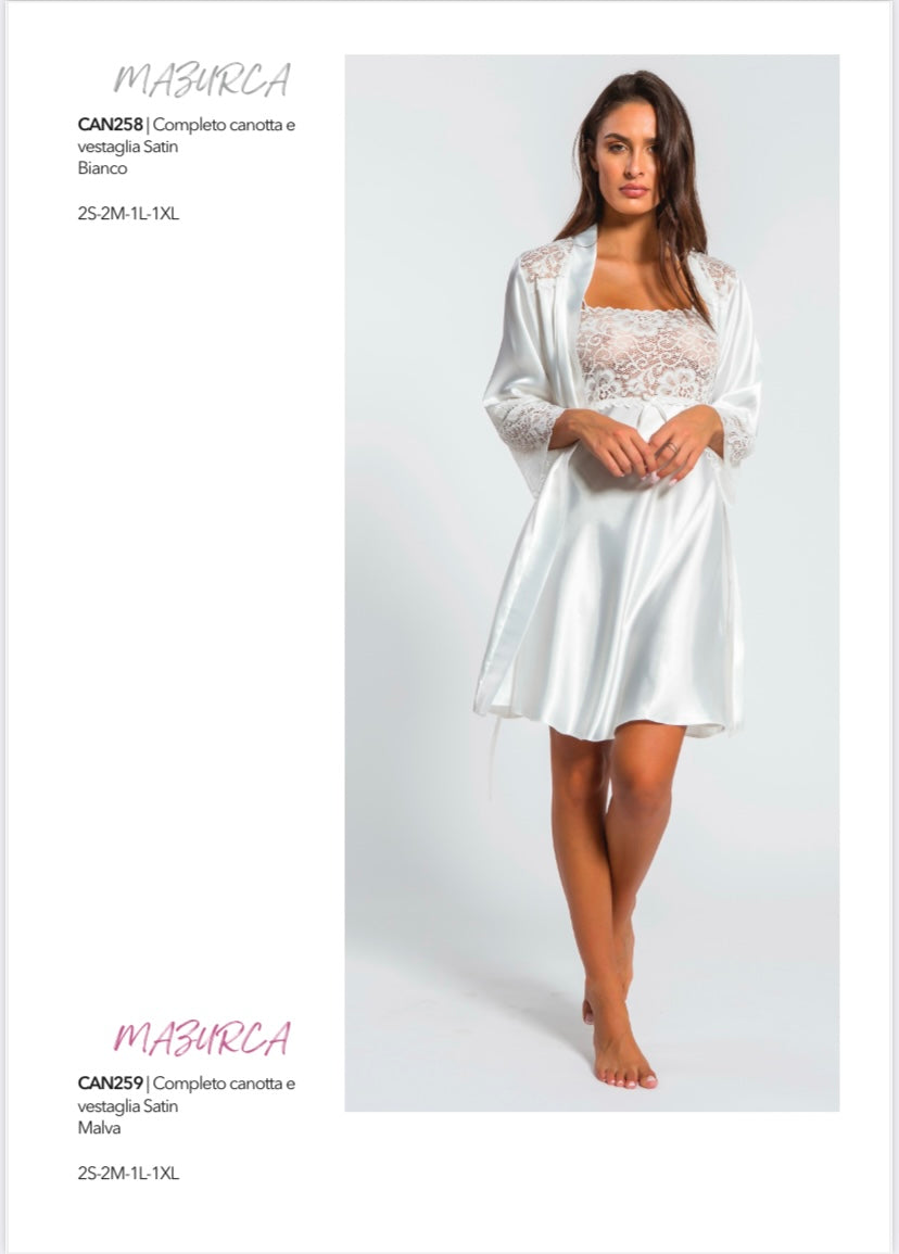 Milk and Honey Art.Mazurca Completo Canotta e Vestaglia Satin