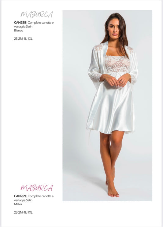 Milk and Honey Art.Mazurca Completo Canotta e Vestaglia Satin
