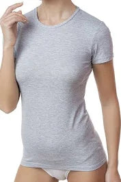 Jadea - Art. 4180 - Maglia Donna Cotone Bielastico Manica Corta Girocollo