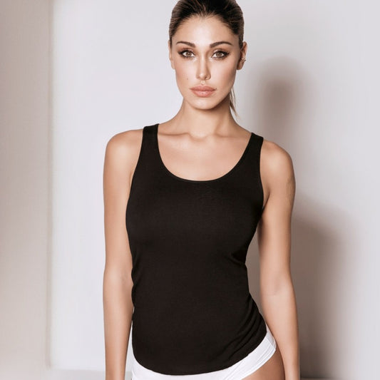 Jadea - Art. 4182 - Canotta Donna Spalla Larga Cotone Bielastico