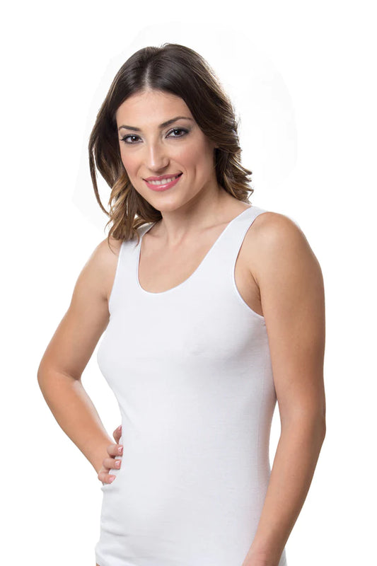 Intissimopiù - Art. 4996 - Canotta Donna Cotone S/L con Bordino in Raso