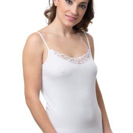 Intissimopiù - Art. 905 - Canotta S/S in Cotone con Pizzo Macramè