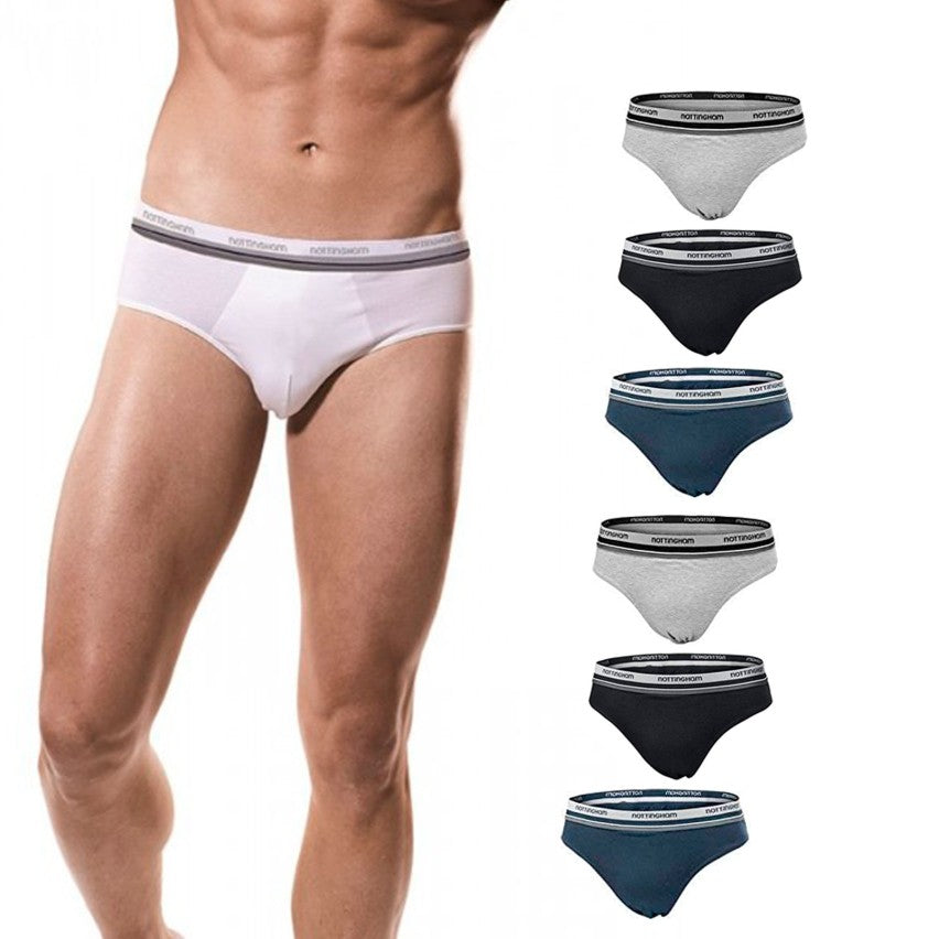 Nottingham - Art. SM80 - Slip Uomo Cotone Elastico Set 6 Pezzi