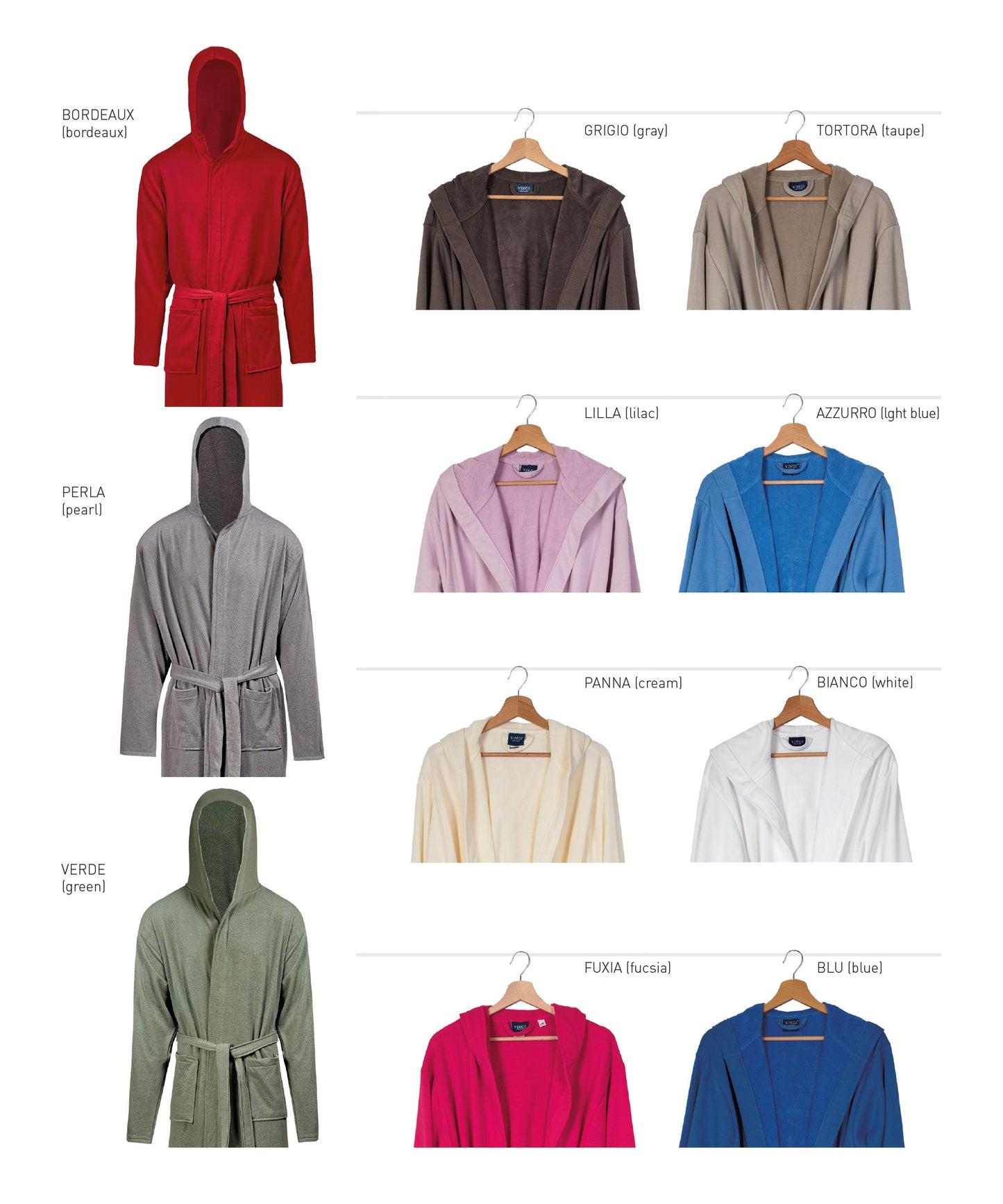 Vingi - Art. Lisbona - Accappatoio Unisex Adulto in Microspugna